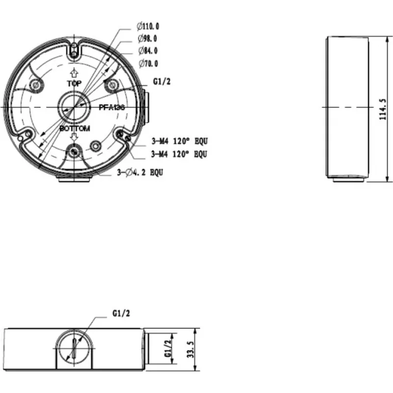 MITON MT-P136 Pindpaigaldatav ühenduskarp IP55 hall