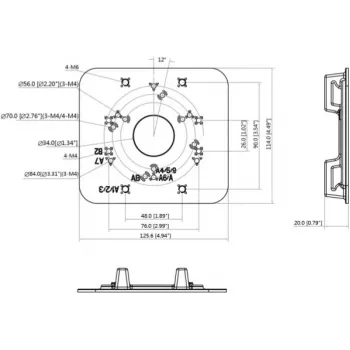 MITON VESA adapterplaat MT-P152-B - 75x75/100x100 kuni 200x100/200x200, must, 30kg