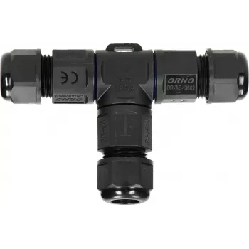ORNO OR-AE-13602 T-liitmikuga kaabliühendus IP68, 3x4mm², 450V/25A, must