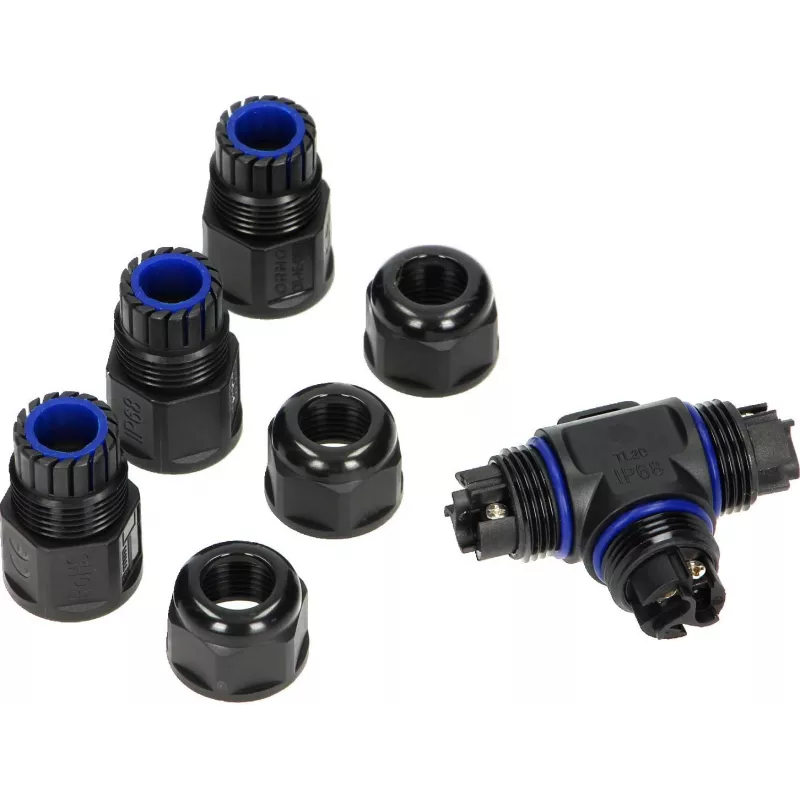 ORNO OR-AE-13602 T-liitmikuga kaabliühendus IP68, 3x4mm², 450V/25A, must