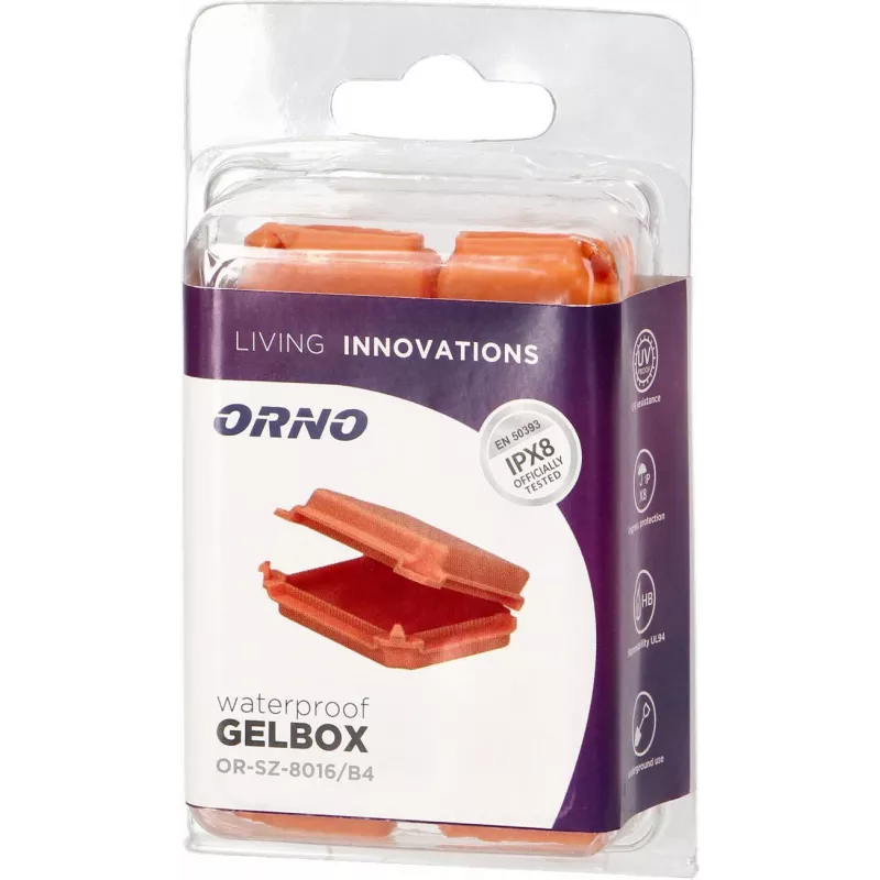 ORNO Geeliga Täidetud Kaitseühenduskarp IPX8, Väike, Blisterpakend, 4 tk OR-SZ-8016/B4