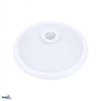 BEMKO TAZAN Laelamp PIR-anduriga 2x40W E27 IP20 Klaas+Teras+Plast Valge