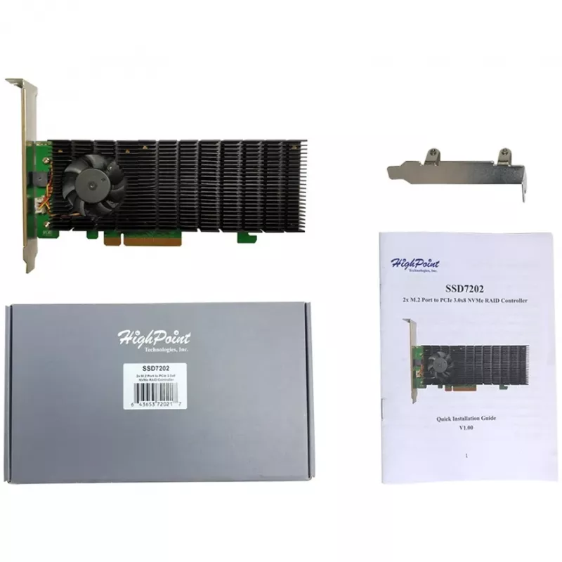 HIGHPOINT 3rd-Gen NVMe SSD7202 1TB M.2 NVMe PCIe Gen3 x4 Internal SSD
