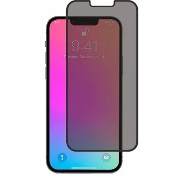 SCREENOR Karastatud klaasist privaatsuse ekraanikaitse iPhone 13 / 13 Pro / 14 jaoks, 360° Anti-Spy, 9H kõvadus, 0,33 mm, läbipaistev