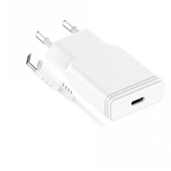 GRATEQ TAHKO 20W USB-C PD seinadapteri komplekt koos 1,5 m USB-C–Lightning kaabliga, valge