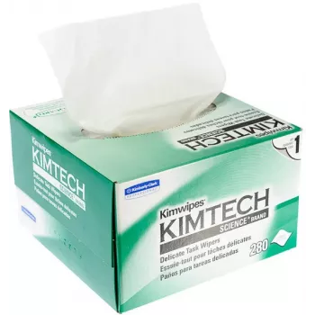 KIMBERLY-CLARK KIMTECH SCIENCE Delicate Task Wipers, 280 Wipes per Box, White, 1-Ply, Low-Lint, Pop-Up Box