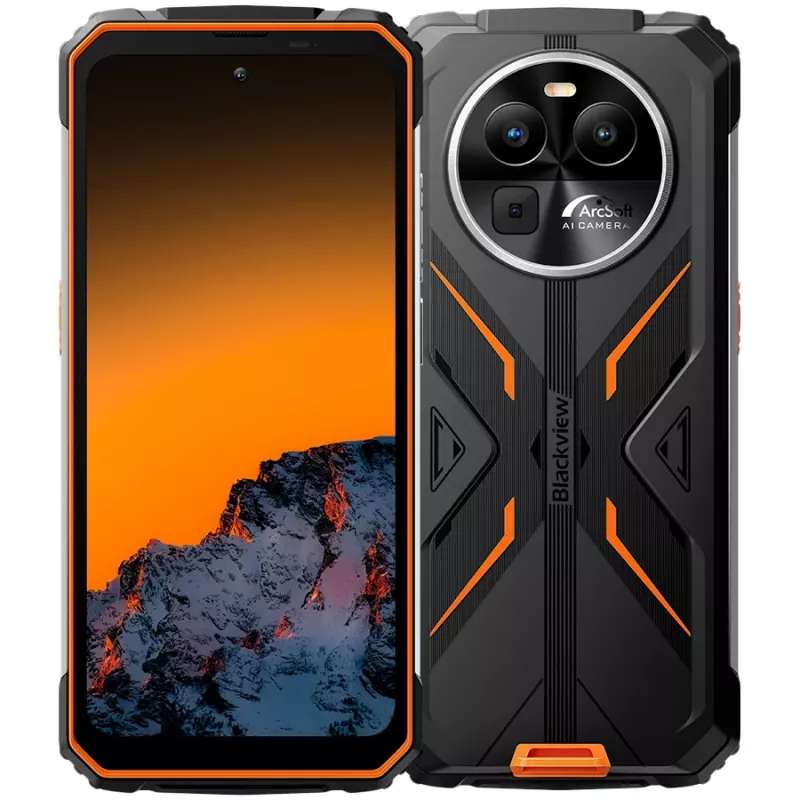 Blackview BV8100 vastupidav nutitelefon 6.5 inch FHD+ 120Hz, 8/256GB, 50MP+13MP+VGA, 8800mAh 45W, IP68/IP69K, MIL-STD-810H, Android 14, oranž
