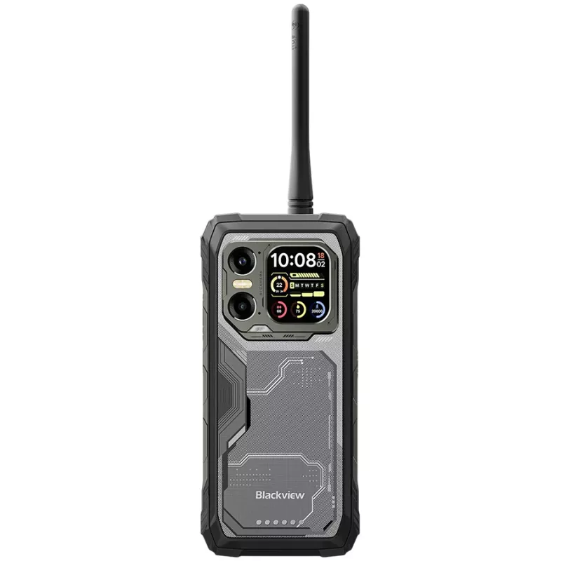 Blackview XPLORE 1 Walkie-talkie 22km 5G vastupidav telefon 6.78-tolline FHD 2460x1080 120Hz+2.01-tolline 296x240 12+256GB MTK Dimensity 7050 kaheksatuumaline 2.4Ghz Kaamera 50+64MP+20MP öövaatlus 20000mAh NFC Gorilla Glass 5 Android 15 MIL-STD must