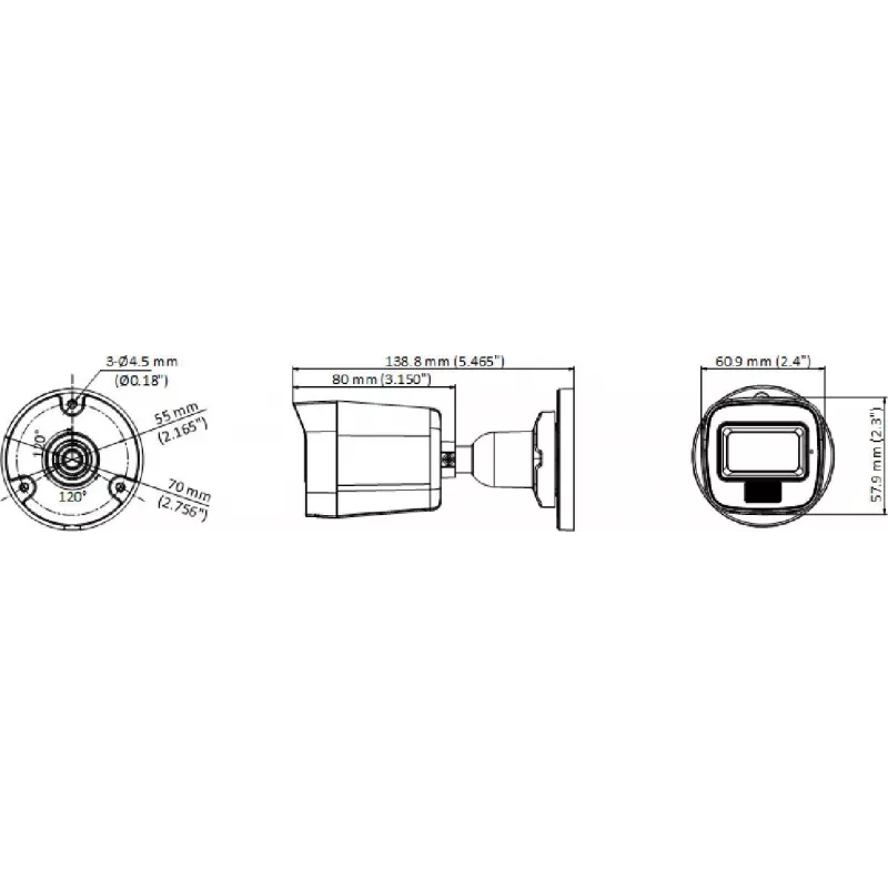 Hikvision DS-2CE16D0T-LPFS(2.8mm) 2MP IR Mini Bullet Kaamera, 4-in-1 Video Väljund, IP67