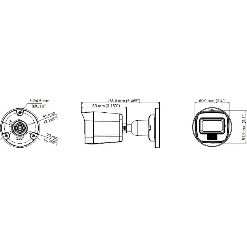 Hikvision DS-2CE16K0T-LPFS 3K 4-in-1 Bullet-kaamera 2.8mm objektiivi ja valge valgusega