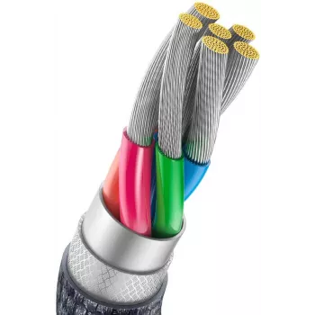 Baseus Crystal Shine USB-A to USB-C kaabel 1,2m 100W 6A QC 3.0 Punutud nailon must