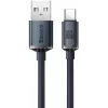 Baseus Crystal Shine USB-A to USB-C kaabel 1,2m 100W 6A QC 3.0 Punutud nailon must