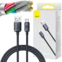 Baseus Crystal Shine USB-A to USB-C kaabel 1,2m 100W 6A QC 3.0 Punutud nailon must