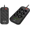 LDNIO SE6403 Pistikupesadega ja USB-ga toiteplokk, 6 pistikupesa + 4 USB laadimisporti, 2m kaabel, 2500W, valge