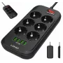 LDNIO SE6403 Pistikupesadega ja USB-ga toiteplokk, 6 pistikupesa + 4 USB laadimisporti, 2m kaabel, 2500W, valge