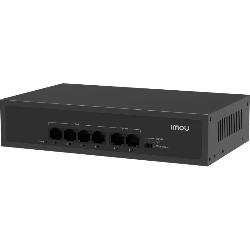Imou SF106P 6-Port PoE+ Switch (4x PoE, 2x Uplink, 60W Budget)
