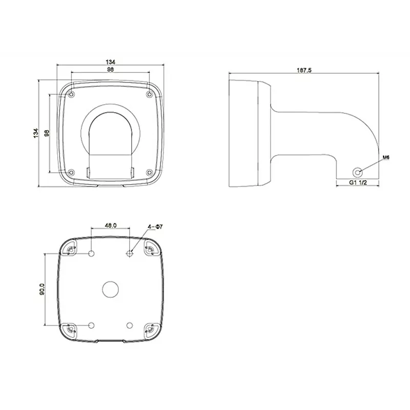 DAHUA PFB302S-V2 seinakinnitus PTZ kuplikaameratele, valge, alumiiniumsulam