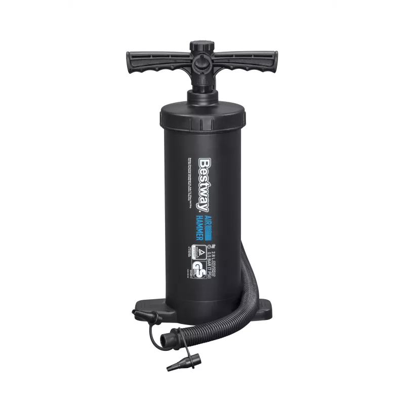 Bestway 37 cm Double Action Hand Pump 3 otsikuga - Must/Kollane