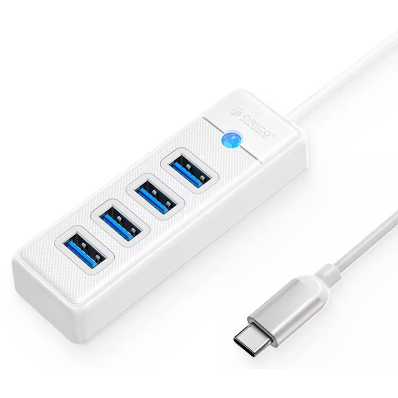 ORICO PW4U-C3-015-WH-EP USB-C Hub 4x USB-A 3.2 Gen 1 Valge