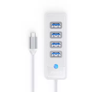 ORICO PW4U-C3-015-WH-EP USB-C Hub 4x USB-A 3.2 Gen 1 Valge