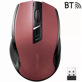 UGREEN MU006 Wireless Optical Mouse 2.4GHz / Bluetooth 5.0 4000 DPI - Punane