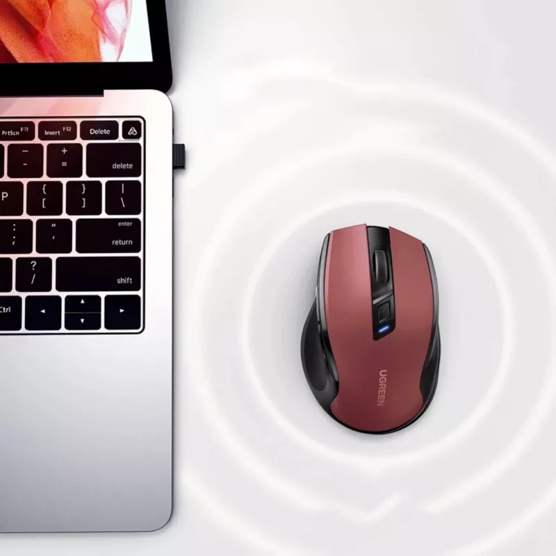 UGREEN MU006 Wireless Optical Mouse 2.4GHz / Bluetooth 5.0 4000 DPI - Punane