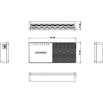 Hikvision DS-3E0108D-O Haldamatu lüliti 8 porti 10/100 Mbps lauaarvuti