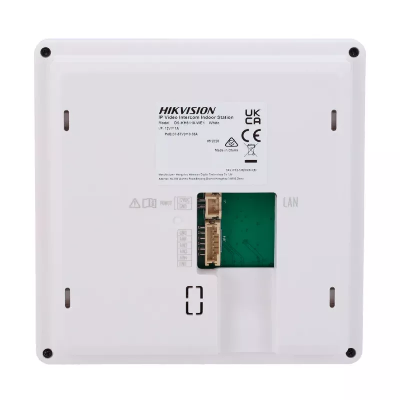 Hikvision DS-KH6110-WE1 4.3-tolline sisejaam, 480x272, PoE, WiFi, 4 kohandatavat nuppu, puuteekraan, valge