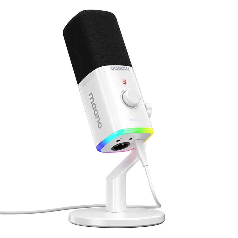 MAONO PD100X Dynamic Microphone (White) - USB-C & XLR