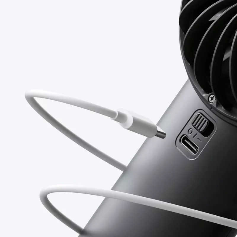JISULIFE Handheld Fan 4 Black - Kaasaskantav USB-laetav miniventilaator 3 kiirusega, kokkupandav disain