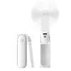 JISULIFE Handheld Fan 8 Valge Kaasaskantav USB Ventilaator Power Bank 2000mAh ja Taskulambiga