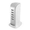 Dudao 5x USB-laadija sisseehitatud EU-toitekaabliga, valge (A5EU)