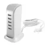 Dudao 5x USB-laadija sisseehitatud EU-toitekaabliga, valge (A5EU)