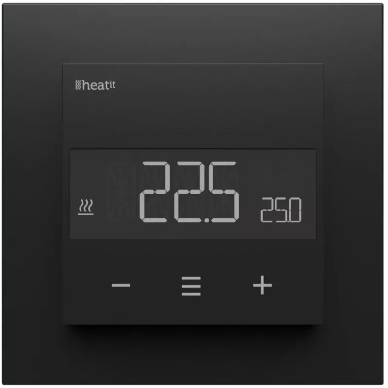 HEATIT Z-TRM6 Black Matt Z-Wave Termostaat 3600W 16A 868.4 MHz