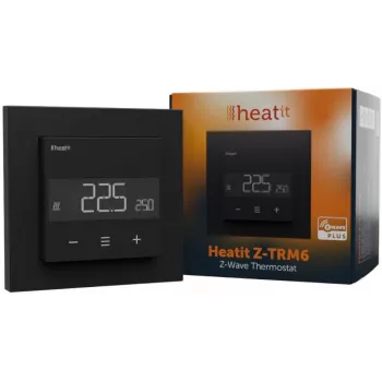 HEATIT Z-TRM6 Black Matt Z-Wave Termostaat 3600W 16A 868.4 MHz