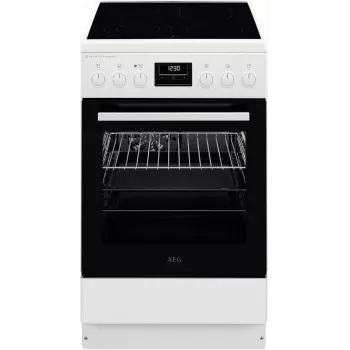 AEG CCB56491BW Vabaltseisev Elektripliit Keraamilise Pliidiga, 73L Ventilaatoriga Ahi ja 39L Tavaline Ahi, Valge