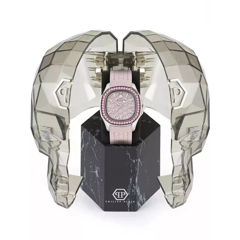 Philipp Plein Women's PWTAA0123 38mm Quartz Watch with Black Silicone Strap
