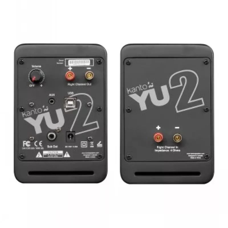 Kanto Audio YU2MB-CG 3-Draiveriga Aktiivkõlarid USB DAC ja 3.5mm AUX-iga - Matt Must (sisaldab C ja G tüüpi toitejuhtmeid)