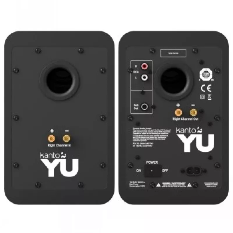 KANTO AUDIO YU-CG Toitega Riiulikõlarid Bluetoothi ja RCA-sisendiga - Must Vinüül (sisaldab C- ja G-tüüpi toitejuhtmeid)