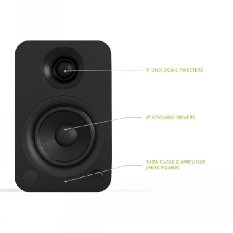 KANTO AUDIO YU-CG Toitega Riiulikõlarid Bluetoothi ja RCA-sisendiga - Must Vinüül (sisaldab C- ja G-tüüpi toitejuhtmeid)
