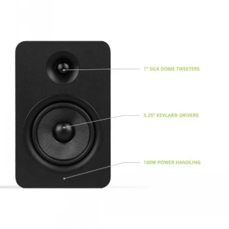 KANTO AUDIO YUP6 Passiivsed Riidliitrid Paar - 1 inch Siidkuppeltwitter & 5.25 inch Kevlar Bassikõlar - Must