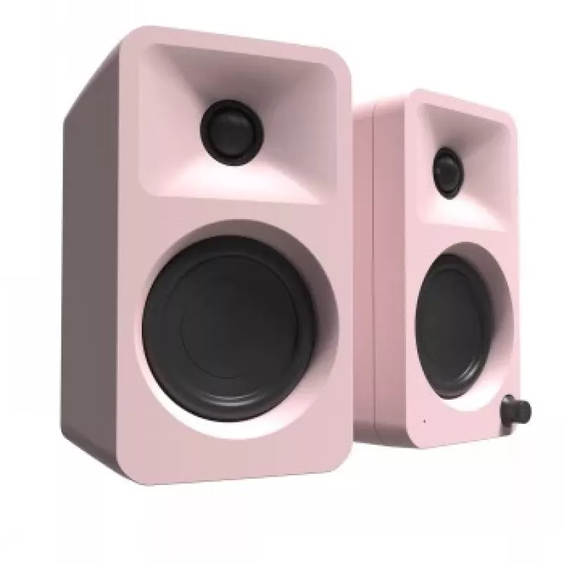 KANTO AUDIO 100W Powered Reference Desktop Speakers with Bluetooth - Pink, Pair (Includes Type C Power Cord)