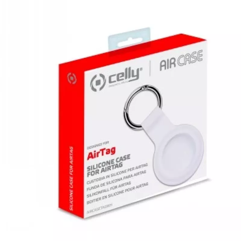 CELLY AIRCASETAG - AirTag Silikoonkate - Valge