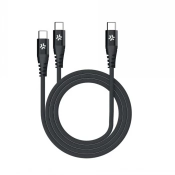 CELLY USB-C to 2 USB-C kaabel 100W Power Delivery
