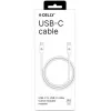 CELLY USBCUSBCCOTT - USB-C to USB-C puuvillast punutud kaabel, valge (Power Delivery)