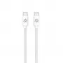 CELLY USBCUSBCCOTT - USB-C to USB-C puuvillast punutud kaabel, valge (Power Delivery)