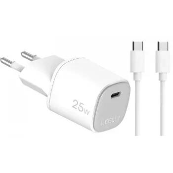 CELLY UP TC 1 USB-C 25W + C to C kaabel