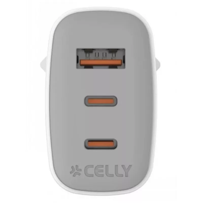 CELLY UP TC 1 USB 2 USB-C 65W WH GaN seinadapter valge