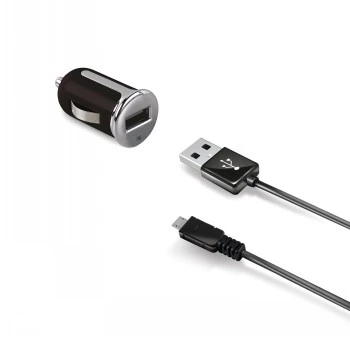 CELLY Car Charger Turbo + Micro USB kaabel 2.4A 100cm Must