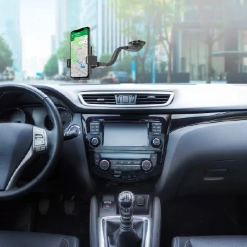 CELLY Mountflex Plus Autoaluse tuuleklaasi/paneeli hoidik, pikk varras - must